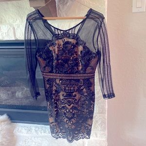 Perfect condition NWT Larissa boutique black and nude lace dress